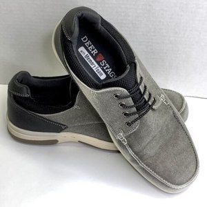 Deer Stags with Memory Foam Casual Mens Boat Shoes Gray Black Size 10.5M